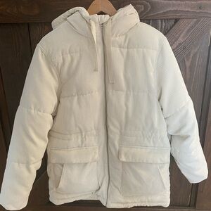 Universal Vintage Thread Cream Ribbed Puffer Jacket Med
